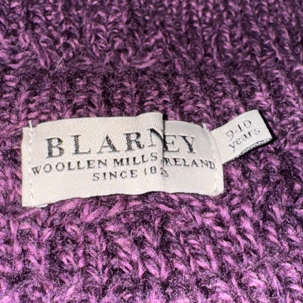 Purple Cable Knit Kids Sweater - Picture 7 of 10